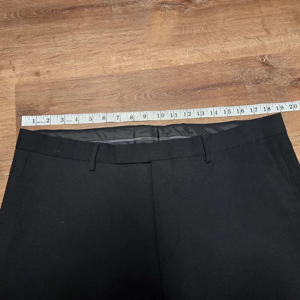 Marc Anthony Elegant Black Men's Dress Pants Slim Fit Wool Blend 36x32